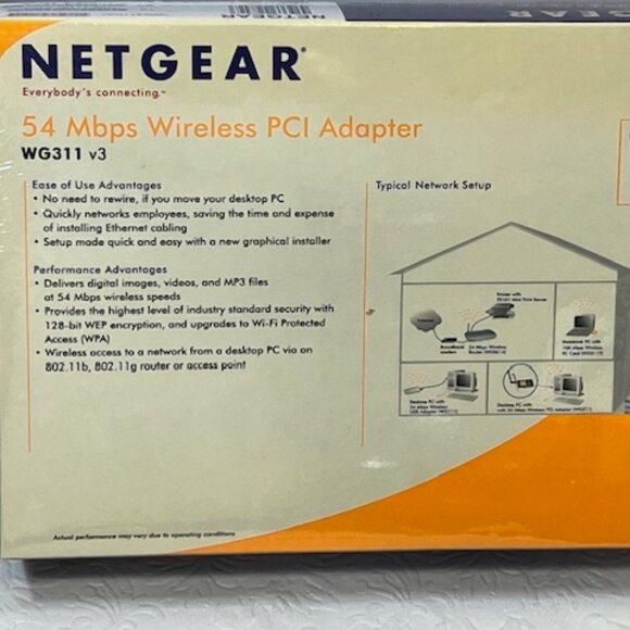 New Netgear 54 Mbps Wireless PCI Adapter WG 311 v3 Sealed Box - Picture 4 of 10